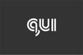 QUI Creative Unique Modern Letter Logo Design. Elegant Monogram Logo Design with Decorative Elements and Typography Royalty Free Stock Photo