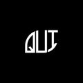 QUI letter logo design on black background.QUI creative initials letter logo concept.QUI vector letter design
