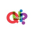 Qui? question letter full color background