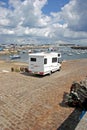 Motorhome, Motor caravan recreational vehicle at the harbour in Quiberon, France