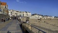 Quiberon, France - October 29 2021 : Vibrant Daily Life and Leisure at Quiberon Beach, Capturing a Bustling Scene with Families Royalty Free Stock Photo