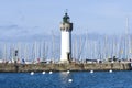 Quiberon lighthouse in France in the downtown harbor