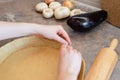 Quiche dough homemade preparation hand crust form