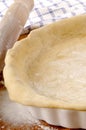 Quiche dough is placed in a baking form