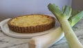 Quiche, healthy and appetizing, garlic quiche. Royalty Free Stock Photo