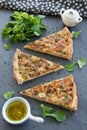 Quiche Lorraine and lamb's lettuce Royalty Free Stock Photo