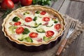 Quiche lorraine traditional homemade french food Royalty Free Stock Photo