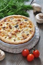 Quiche pie with chicken and mushroom Royalty Free Stock Photo