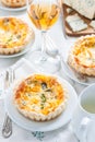 Quiche with pumpkin and blue cheese.