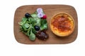 Quiche with salad and chutney