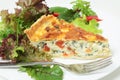 Quiche with salad horizontal Royalty Free Stock Photo