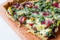 Quiche with Spinach, Chard, Pastrami and Cheese