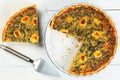 Quiche of spinach, Feta, ricotta cheese Royalty Free Stock Photo