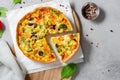 Quiche with Vegetables, Homemade Open Pie, Savory Tart