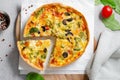 Quiche with Vegetables, Homemade Open Pie, Savory Tart