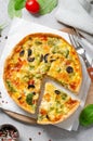 Quiche with Vegetables, Homemade Open Pie, Savory Tart