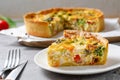 Quiche with Vegetables, Homemade Open Pie, Savory Tart