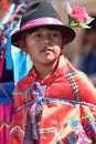 Quichua girl in traditional wear