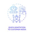 Quick adaptation to customer needs concept icon