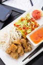 Quick asian style lunch in office Royalty Free Stock Photo