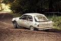 Quick capture of fast rally car Royalty Free Stock Photo