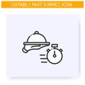 Quick catering line icon. Editable illustration