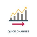 Quick Changes flat icon. Colored sign from productivity collection. Creative Quick Changes icon illustration for web