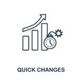 Quick Changes icon. Line style symbol from productivity icon collection. Quick Changes creative element for logo