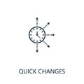 Quick Changes outline icon. Thin line concept element from productivity icons collection. Creative Quick Changes icon for mobile