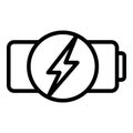 Quick charge battery icon, outline style