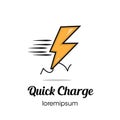 Quick charge logo or symbol template design