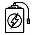 Quick charge power bank icon, outline style