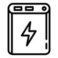 Quick charge power bank icon, outline style