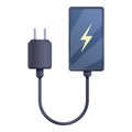 Quick charge smartphone icon, cartoon style