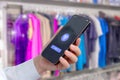 Quick and convenient payment using a mobile phone at a clothing store