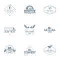 Quick delivery logo set, simple style