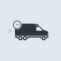 Quick delivery minivan icon. vector simple symbol in flat style