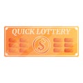 Quick dollar lottery icon, cartoon style