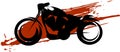 Sketch of a moterbike over a red spot Royalty Free Stock Photo