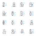 Quick duties linear icons set. Swift, Rapid, Hasty, Instantaneous, Prompt, Efficient, Expedited line vector and concept