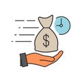 Quick and easy loan fast money providence icon vector illustration. easy instant credit, loan payment, fast money icon, finance Royalty Free Stock Photo