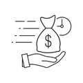 Quick and easy loan fast money providence icon vector illustration. easy instant credit, loan payment, fast money icon, finance