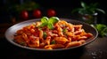 Quick and easy pasta with tomato sauce food photo