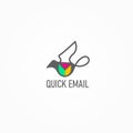 Quick email logo icon design concept, email icon vector sign and symbol, first email logo design, bird logo design, vector bird ic Royalty Free Stock Photo