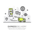 Quick Express Delivery Service with Mobile Tracking and Fast Purchase, Smart System