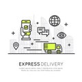 Quick Express Delivery Service with Mobile Tracking and Fast Purchase, Smart System