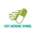 Quick Fast Medicine Capsule Pill Hospital Drugstore Delivery Service Icon Symbol