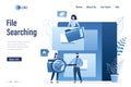 Quick files search. Document archiving and storage. Various business people