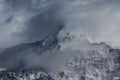 Foggy Himalayan Fish Tail Mountain Royalty Free Stock Photo