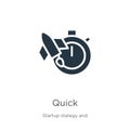 Quick icon vector. Trendy flat quick icon from startup collection isolated on white background. Vector illustration can be used